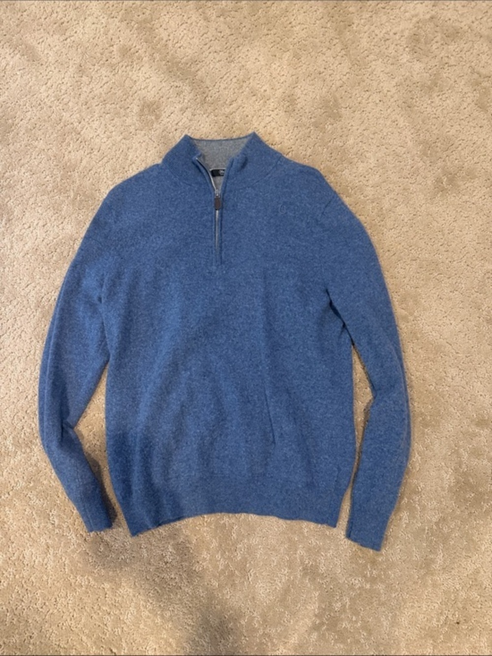 Saks Fifth Avenue Men's Heathered Blue Quarter-Zip Sweater